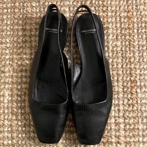 Vagabond LAYLA Leather Sling Back in Black Lizard